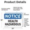 Signmission Health Hazards OSHA Notice Sign, Vinyl Decal, 24in W x 18in L, 2PK OS-2PACK-NS-D-1824-L-13349 - alternate 7